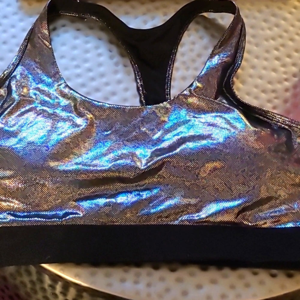 Zyia bomber sports bra metallic